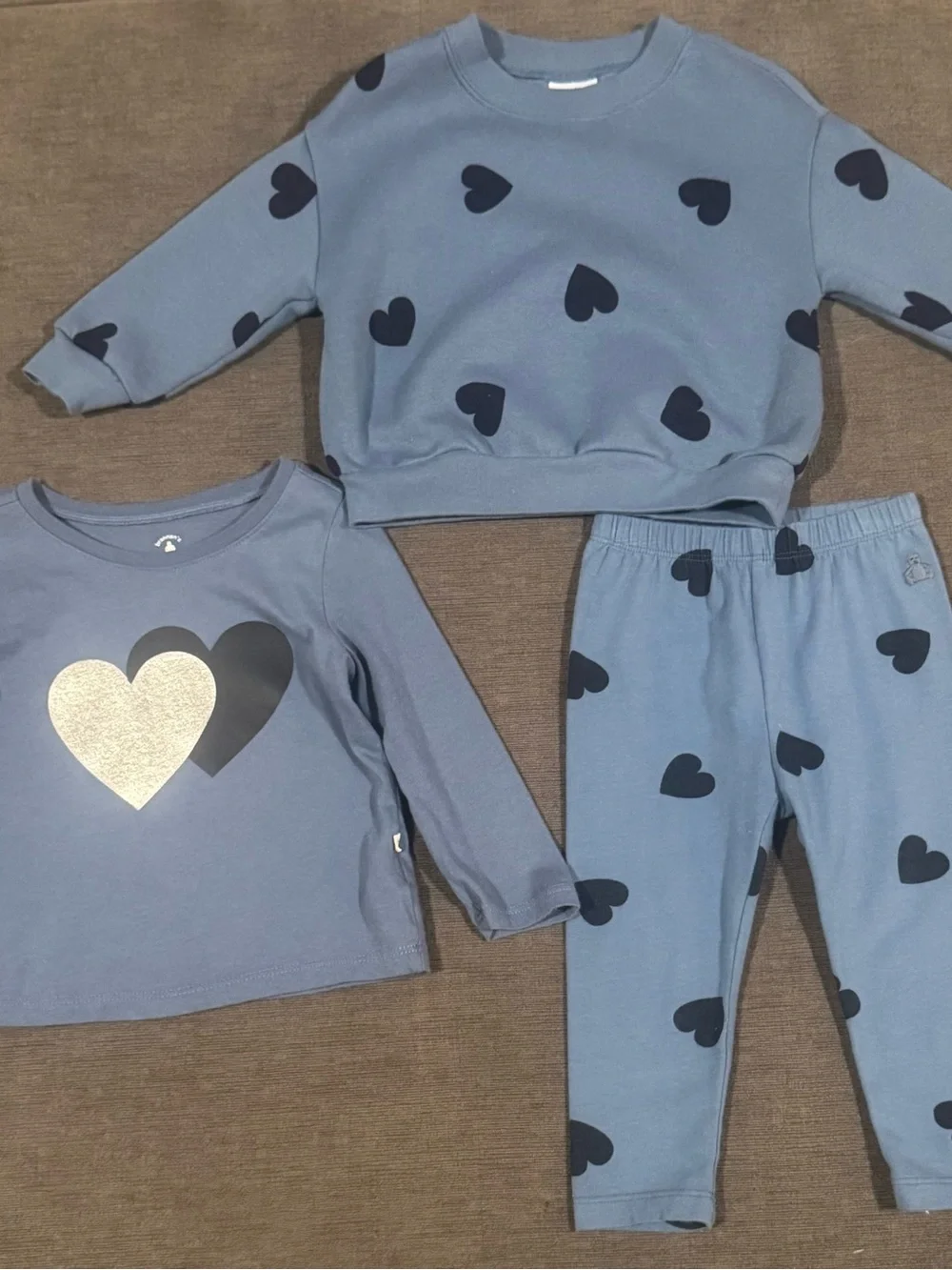 GAP Baby Girls Hearts 3 piece Outfit Size 12-18 months